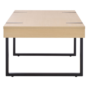 Safavieh Klausner Coffee Table - Elegant Sand & Black Design, Durable Wood & Metal Construction, Stylish Centerpiece Sand ,Black Wood ,Metal Cof9308a