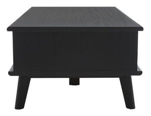 Safavieh Rori Retro-Chic Coffee Table With Sliding Doors And Stylish Storage For Modern Living Spaces Black COF9600B