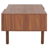 Safavieh Silvanna 2 Door Coffee Table XII23 Walnut / Natural Rattan Wood COF9601A