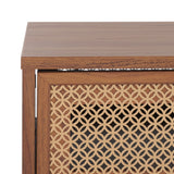 Safavieh Ceu 2 Door Coffee Table XII23 Walnut/ Gold Wood COF9602A