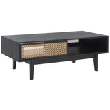 Safavieh Ceu 2 Door Coffee Table XII23 Black/ Gold Wood COF9602B