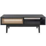 Safavieh Ceu 2 Door Coffee Table XII23 Black/ Gold Wood COF9602B