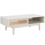 Safavieh Ceu 2 Door Coffee Table XII23 White / Gold Wood COF9602C