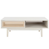 Safavieh Ceu 2 Door Coffee Table XII23 White / Gold Wood COF9602C