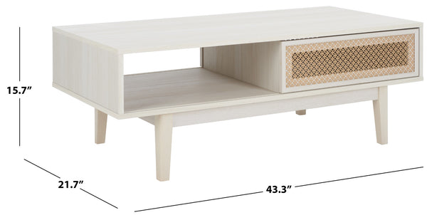 Safavieh Ceu 2 Door Coffee Table XII23 White / Gold Wood COF9602C