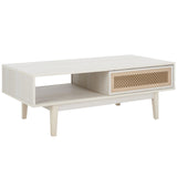 Safavieh Ceu 2 Door Coffee Table XII23 White / Gold Wood COF9602C