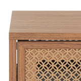 Safavieh Ceu 2 Door Coffee Table XII23 Oak/ Gold Wood COF9602D