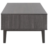 Safavieh Ceu 2 Door Coffee Table XII23 Distreesed Black/ Gold Wood COF9602E