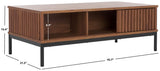 Safavieh Lylia 2 Door Coffee Table Walnut / Black COF9603A