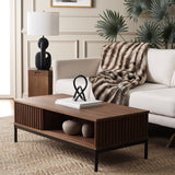 Safavieh Lylia 2 Door Coffee Table Walnut / Black COF9603A