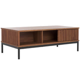 Safavieh Lylia 2 Door Coffee Table Walnut / Black COF9603A