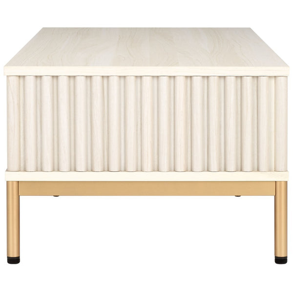 Safavieh Lylia 2 Door Coffee Table White / Gold COF9603C