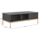 Safavieh Lylia 2 Door Coffee Table Distressed Black / Gold COF9603E