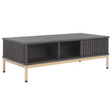 Safavieh Lylia 2 Door Coffee Table Distressed Black / Gold COF9603E