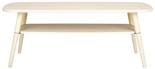 Safavieh Karou 2-Tier Coffee Table - Mid-Century Modern Design With Smooth Edges And Ample Storage Space Bleached White COF9604C