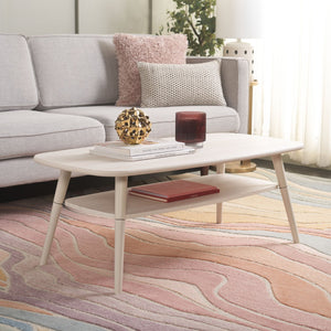 Safavieh Karou 2-Tier Coffee Table - Mid-Century Modern Design With Smooth Edges And Ample Storage Space Bleached White COF9604C