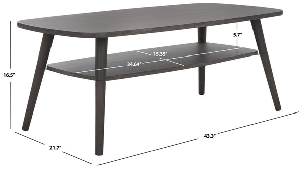 Safavieh Karou 2 Tier Coffee Table Distressed Black 43.3" x 21.7" x 16.5"