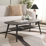 Safavieh Karou 2 Tier Coffee Table Distressed Black 43.3" x 21.7" x 16.5"