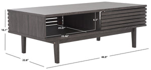 Safavieh Aricia 2 Door Coffee Table Distressed Black 46.9" x 22.8" x 16.1"