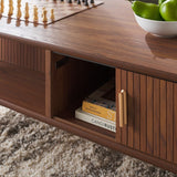 Safavieh Tealla 2 Tambour Door Coffee Table Walnut / Gold COF9606A