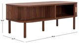 Safavieh Tealla 2 Tambour Door Coffee Table Walnut / Gold COF9606A