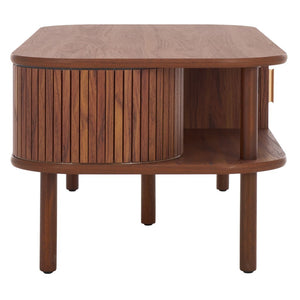 Safavieh Tealla 2 Tambour Door Coffee Table Walnut / Gold COF9606A