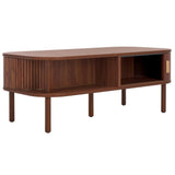 Safavieh Tealla 2 Tambour Door Coffee Table Walnut / Gold COF9606A