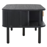 Safavieh Tealla 2 Tambour Door Coffee Table Black / Gold COF9606B