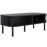 Safavieh Tealla 2 Tambour Door Coffee Table Black / Gold COF9606B