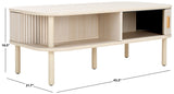 Safavieh Tealla 2 Tambour Door Coffee Table Bleached White / Gold COF9606C