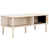 Safavieh Tealla 2 Tambour Door Coffee Table Bleached White / Gold COF9606C