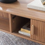 Safavieh Tealla 2 Tambour Door Coffee Table Oak / Gold COF9606D