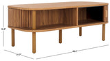 Safavieh Tealla 2 Tambour Door Coffee Table Oak / Gold COF9606D