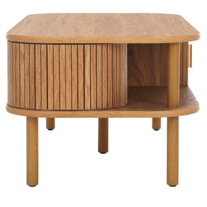 Safavieh Tealla 2 Tambour Door Coffee Table Oak / Gold COF9606D