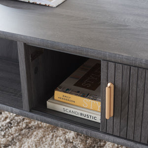 Safavieh Tealla 2 Tambour Door Coffee Table Distressed Black / Gold COF9606E