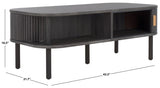 Safavieh Tealla 2 Tambour Door Coffee Table Distressed Black / Gold COF9606E