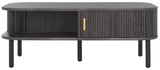 Safavieh Tealla 2 Tambour Door Coffee Table Distressed Black / Gold COF9606E