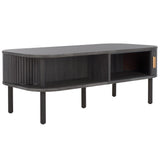 Safavieh Tealla 2 Tambour Door Coffee Table Distressed Black / Gold COF9606E