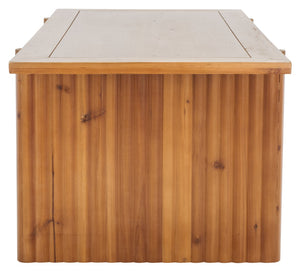 Safavieh Buckley Rustic Rectangle Coffee Table With Sawhorse Base - Warm Brown Finish For Modern Living Spaces COF9701A