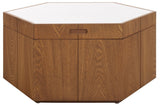 Safavieh Rafaela Hexagon Coffee Table Walnut / White Wood COF9703B