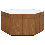 Safavieh Rafaela Hexagon Coffee Table Walnut / White Wood COF9703B