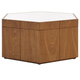 Safavieh Rafaela Hexagon Coffee Table Walnut / White Wood COF9703B