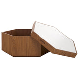 Safavieh Rafaela Hexagon Coffee Table Walnut / White Wood COF9703B