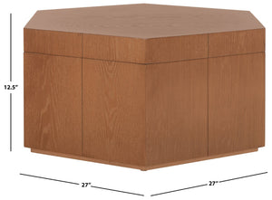 Safavieh Rafaela Hexagon Coffee Table With Lift-Top Storage – Stylish Walnut Accent For Modern Living Spaces COF9703C