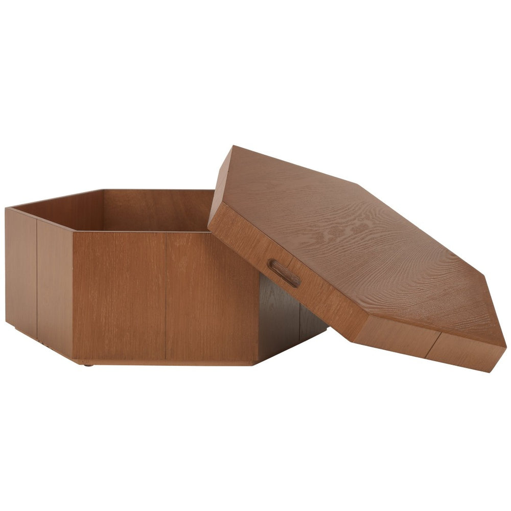 Safavieh Rafaela Hexagon Coffee Table With Lift-Top Storage – Stylish Walnut Accent For Modern Living Spaces COF9703C