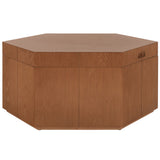 Safavieh Rafaela Hexagon Tray Top Coffee Table With Storage Walnut Mdf COF9703C