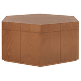 Safavieh Rafaela Hexagon Tray Top Coffee Table With Storage Walnut Mdf COF9703C