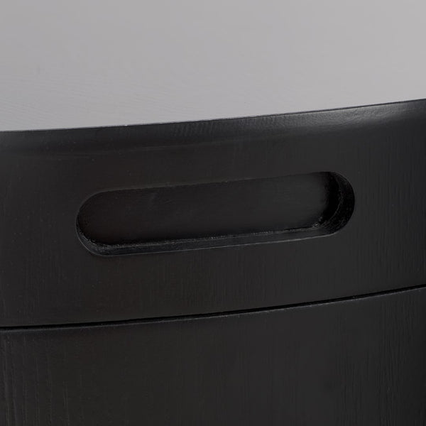 Safavieh Rafaela Round Tray Top Coffee Table With Storage Black Mdf COF9704A