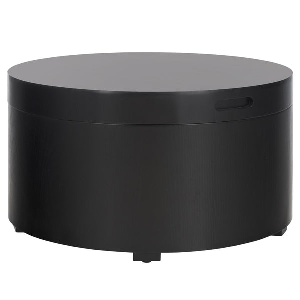 Safavieh Rafaela Round Tray Top Coffee Table With Storage Black Mdf COF9704A