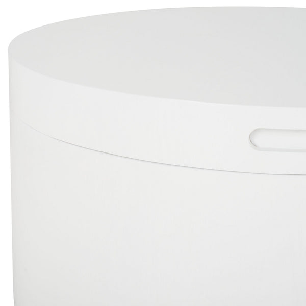 Safavieh Rafaela Round Tray Top Coffee Table With Storage White Mdf COF9704B